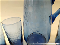 سرویس پارچ و لیوان قدیمی تراش دست انگوری 