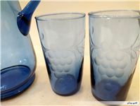 سرویس پارچ و لیوان قدیمی تراش دست انگوری 