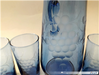 سرویس پارچ و لیوان قدیمی تراش دست انگوری 