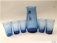 سرویس پارچ و لیوان قدیمی تراش دست انگوری 