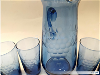 سرویس پارچ و لیوان قدیمی تراش دست انگوری 