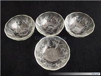 4عدد کاسه بلور قدیمی طرح گل مات و براق 