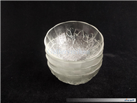 4عدد کاسه بلور قدیمی طرح گل مات و براق 