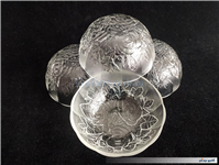 4عدد کاسه بلور قدیمی طرح گل مات و براق 