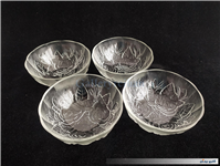 4عدد کاسه بلور قدیمی طرح گل مات و براق 