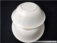 جفت کاسه ملامین طرح گل و طاووس قدیمی 