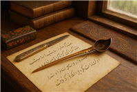 ملواق یا قاشق برنجی مخصوص قلمدان اساتید 