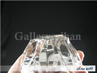 شمعدان شیشه ای ضخیم طرح گل 