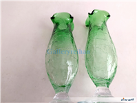 2عدد گلدان پایه دار آبگز سبز دستساز 