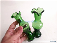 2 عدد گلدان دست ساز قدیمی زیبا سبز