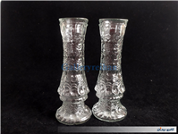 جفت گلدان شیشه ای قدیمی و زیبا 