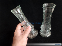 جفت گلدان شیشه ای قدیمی و زیبا 