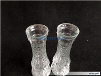 جفت گلدان شیشه ای قدیمی و زیبا 