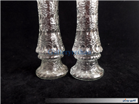 جفت گلدان شیشه ای قدیمی و زیبا 