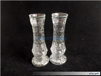 جفت گلدان شیشه ای قدیمی و زیبا 
