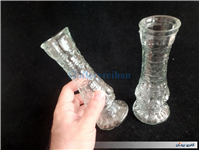 جفت گلدان شیشه ای قدیمی و زیبا 