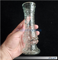 جفت گلدان شیشه ای قدیمی و زیبا 