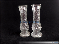 جفت گلدان شیشه ای قدیمی و زیبا 