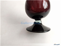 گلدان پایه دار لاله ای قدیمی دستساز زرشکی 