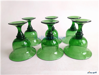 6 عدد جام قدیمی دست ساز سبز