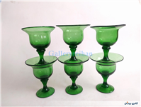 6 عدد جام قدیمی دست ساز سبز