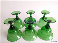 6 عدد جام قدیمی دست ساز سبز