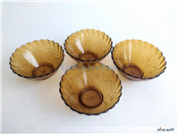 4عدد کاسه شیشه ای قدیمی عسلی 