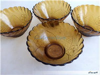 4عدد کاسه شیشه ای قدیمی عسلی 