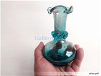 گلدان دست ساز قدیمی زیبا آبی رنگ 