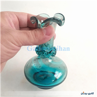 گلدان دست ساز قدیمی زیبا آبی رنگ 