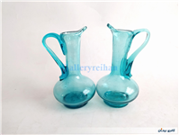 جفت آبلیموخوری دست ساز شیشه ای آبی 