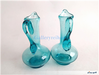 جفت آبلیموخوری دست ساز شیشه ای آبی 