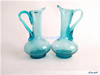 جفت آبلیموخوری دست ساز شیشه ای آبی 