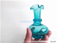 گلدان دست ساز قدیمی زیبا آبی رنگ 