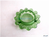 زیر سیگاری شیشه ای سبز تیله ای قدیمی 