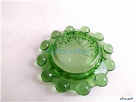 زیر سیگاری شیشه ای سبز تیله ای قدیمی 