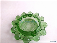 زیر سیگاری شیشه ای سبز تیله ای قدیمی 