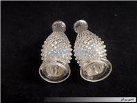 جفت گلدان شیشه ای قدیمی و زیبا