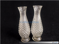 جفت گلدان شیشه ای قدیمی و زیبا