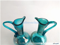 جفت آبلیموخوری دست ساز شیشه ای آبی