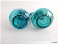 جفت آبلیموخوری دست ساز شیشه ای آبی