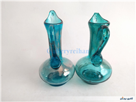 جفت آبلیموخوری دست ساز شیشه ای آبی