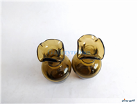 2 گلدان مینیاتوری لبچین دست ساز قهوه ای