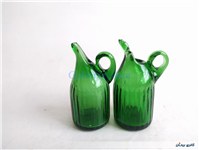 جفت آبلیموخوری دستساز شیشه ای سبز رنگ