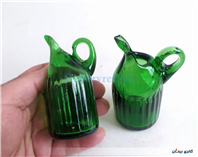 جفت آبلیموخوری دستساز شیشه ای سبز رنگ
