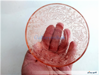 4عدد کاسه شیشه ای قدیمی صورتی برجسته 