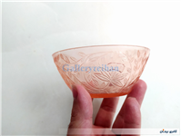 4عدد کاسه شیشه ای قدیمی صورتی برجسته 