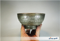 کاسه مسی چکشی تراش و کعب دار قلمکاری