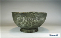 کاسه مسی چکشی تراش و کعب دار قلمکاری