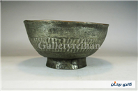 کاسه مسی چکشی تراش و کعب دار قلمکاری